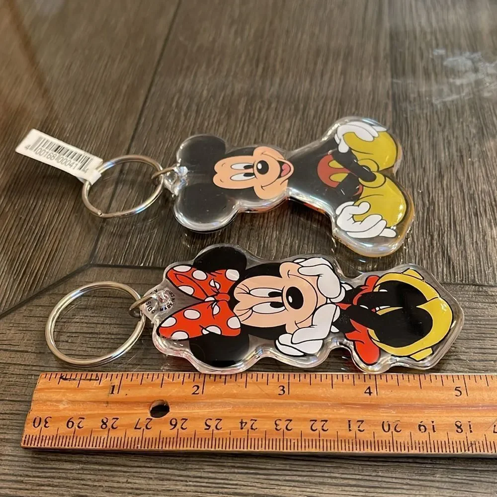 Vtg 80s Walt Disney World Disneyland Mickey & Minnie Mouse Keychains 4